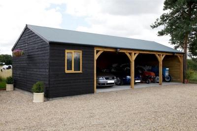Pic 15. 9.0m x 4.8m 3 bay Carriage House with 3.0m x 4.8m attached Workshop felt roof